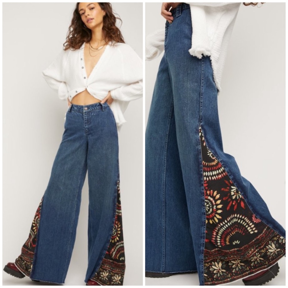 NEW Free People Sahara Extreme Wide Leg Jeans 26